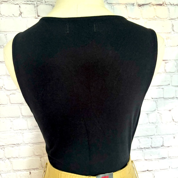 ZALANDO Essentials Black Ruched Sleeveless Faux Wrap Bodysuit--6 - Picture 6 of 15